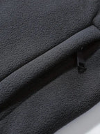 Men's fleece jacket with stand collar, long sleeves and full zip front