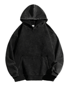 Washed hoodie with hood, long sleeves and a front weightlifting graphic reading Be Your Own Monster