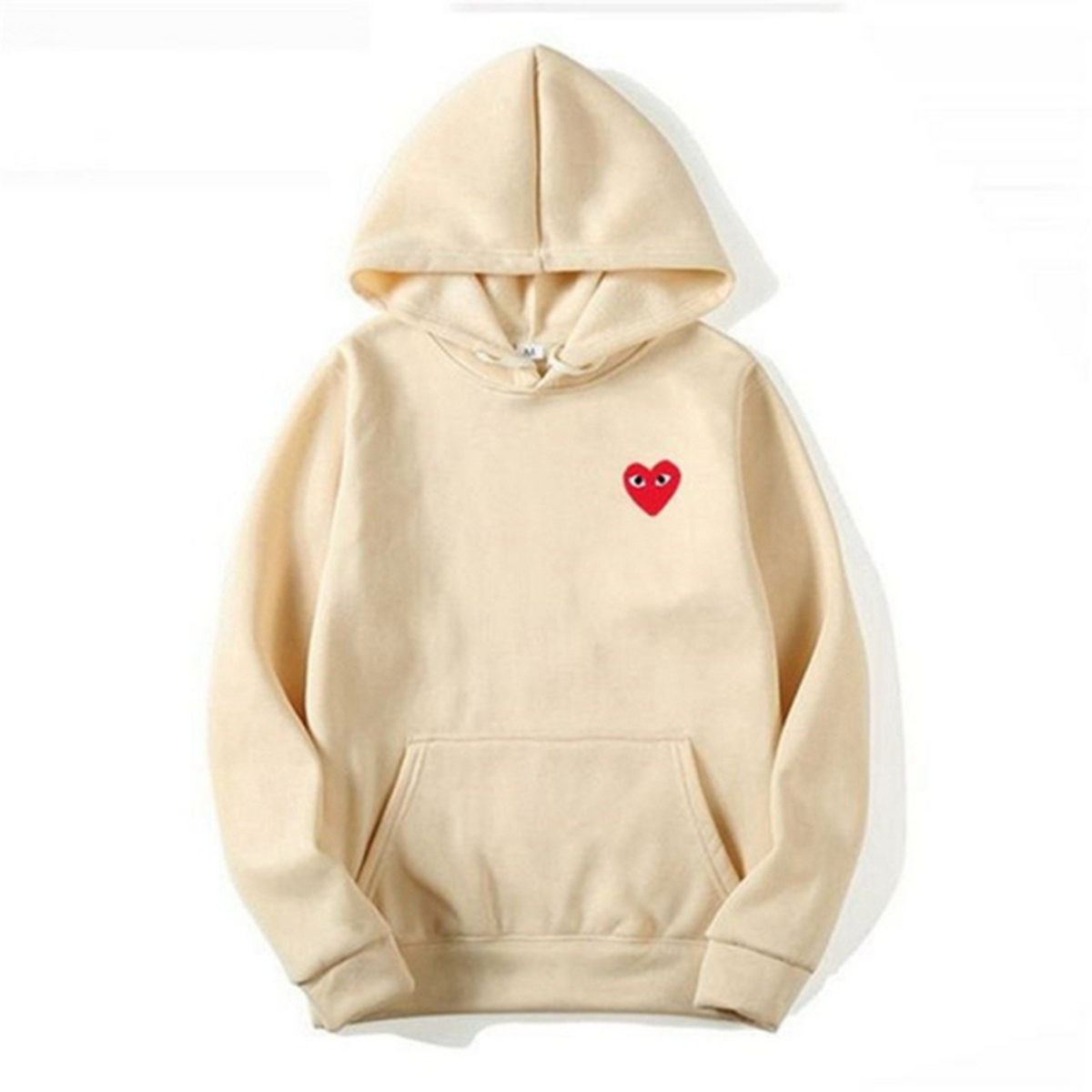 Women's hooded sweatshirt with long sleeves and a small heart chest motif