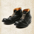 Men's lace-up ankle boots with rounded toes and low heels