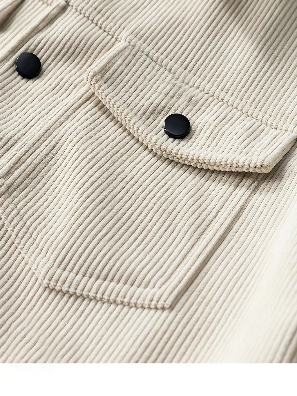 Men's ribbed corduroy jacket with shirt collar, button front and multiple pockets