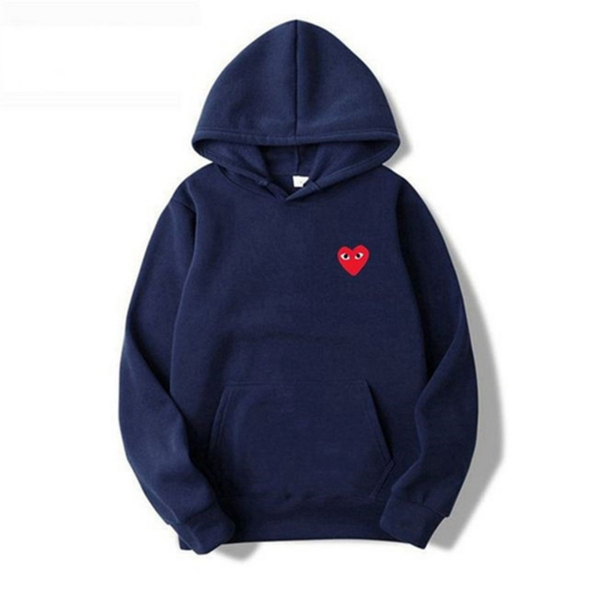 Women's hooded sweatshirt with long sleeves and a small heart chest motif