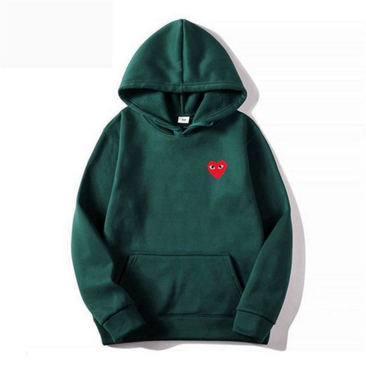 Women's hooded sweatshirt with long sleeves and a small heart chest motif