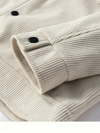 Men's ribbed corduroy jacket with shirt collar, button front and multiple pockets