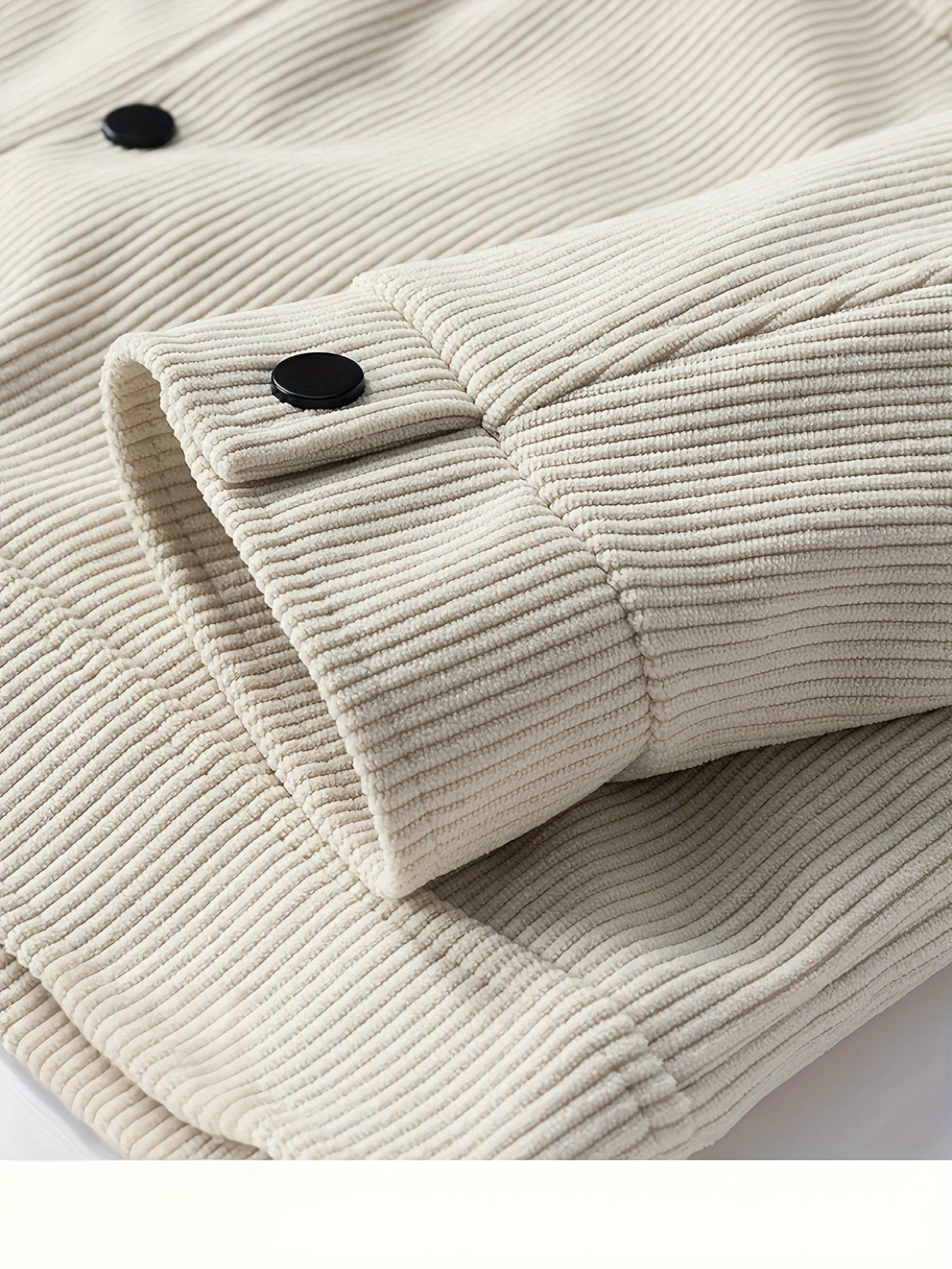 Men's ribbed corduroy jacket with shirt collar, button front and multiple pockets