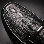 Men's croc-embossed loafers with horsebit detail and rounded toes