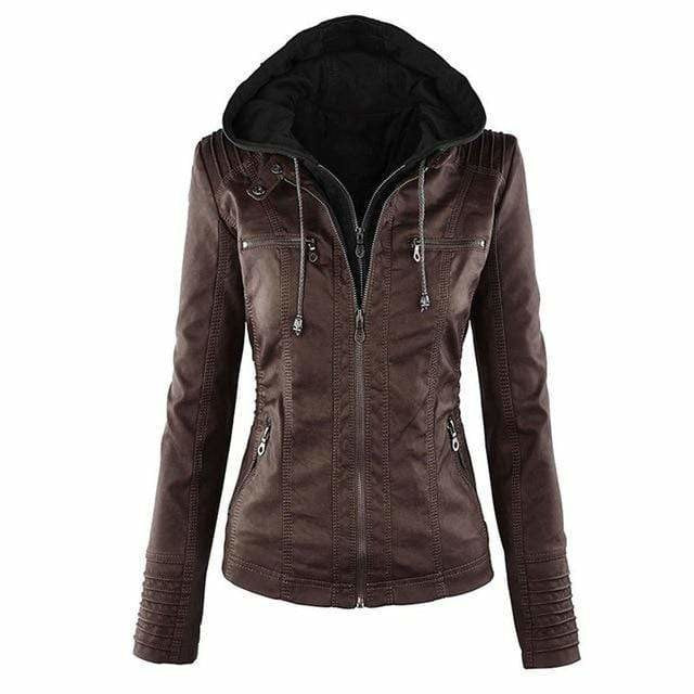 Women's fitted hooded jacket with long sleeves, zip front and zipped pockets