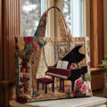 Patterned quilted women's tote bag with twin handles