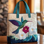 Patterned quilted women's tote bag with twin handles