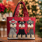 Patterned quilted women's tote bag with twin handles