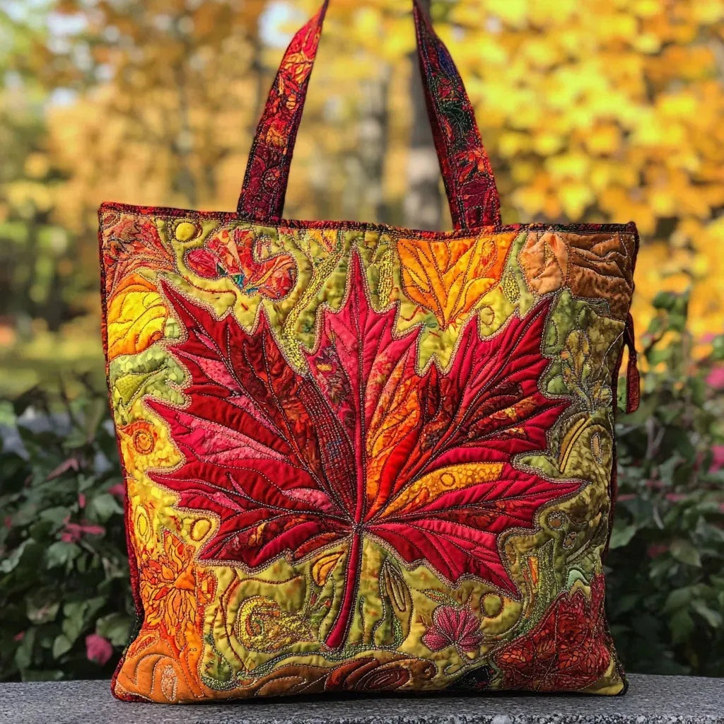 Patterned quilted women's tote bag with twin handles