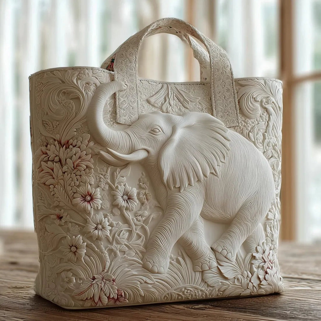 Patterned quilted women's tote bag with twin handles