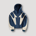 Men's zip hoodie with hood and contrasting graphic panel design