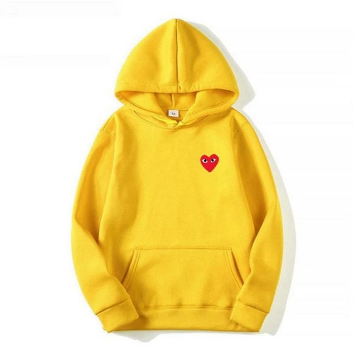 Women's hooded sweatshirt with long sleeves and a small heart chest motif