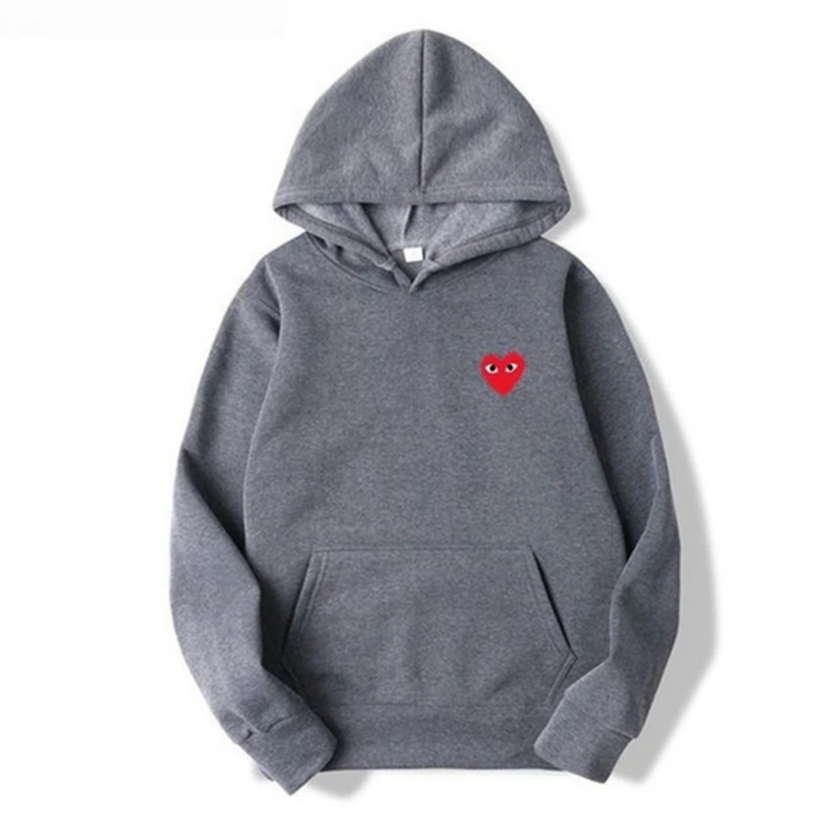Women's hooded sweatshirt with long sleeves and a small heart chest motif