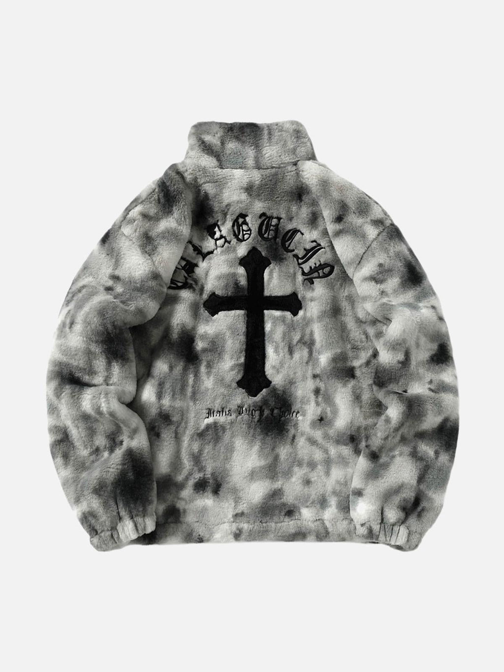 Unisex tie-dye hooded jacket with full zip and chest graphic