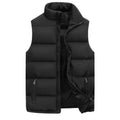Men's sleeveless quilted gilet with high collar, front zip and two zipped pockets
