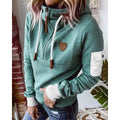 Women's hooded sweatshirt with front zip, drawstrings, ribbed trims and sleeve pocket
