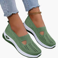 Women's slip-on trainers with textured upper, perforated detail and contrasting sole