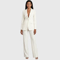 Women's structured blazer and wide-leg trousers suit set