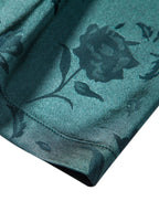 Men's short sleeve floral shirt with collared neckline and button front
