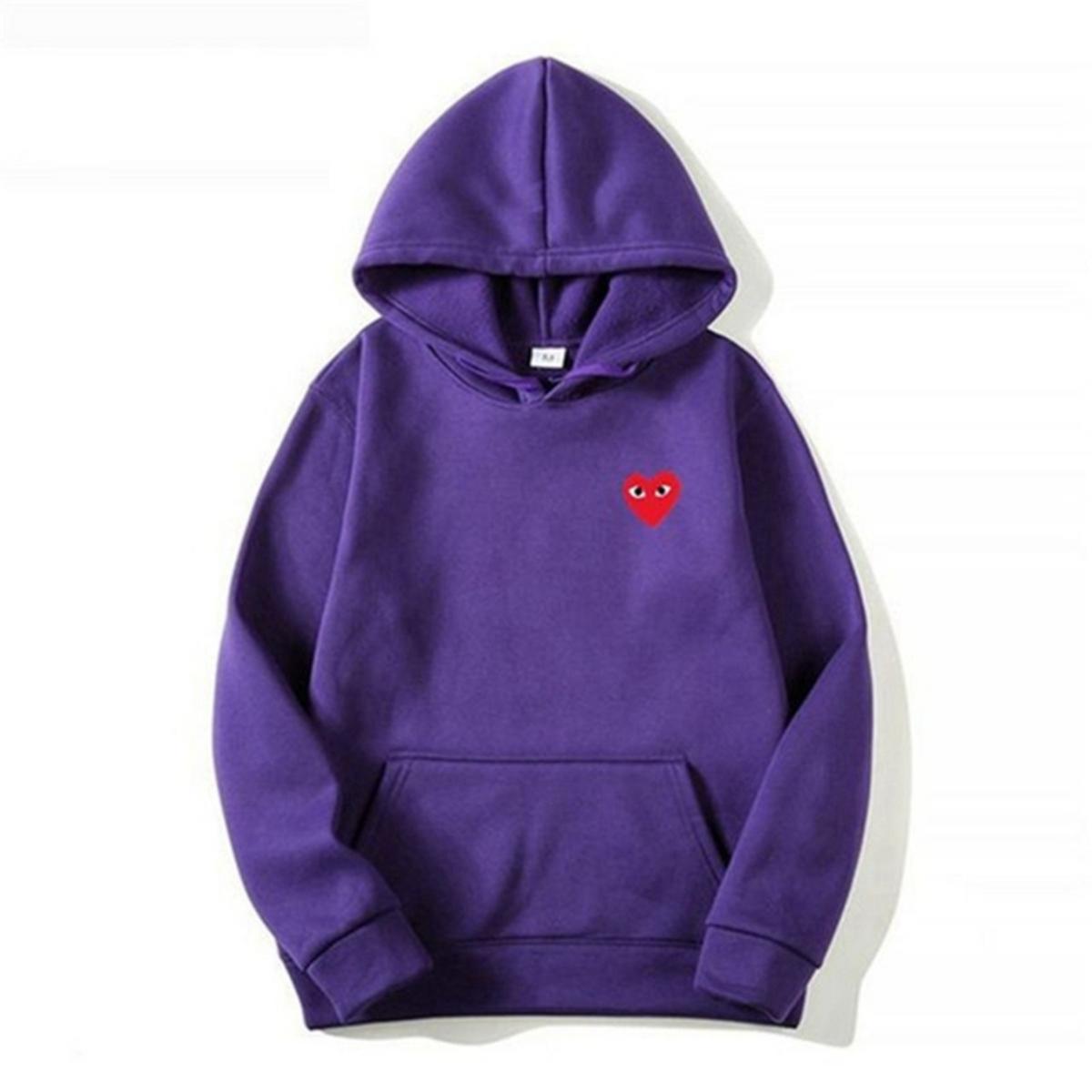 Women's hooded sweatshirt with long sleeves and a small heart chest motif