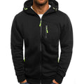 Men's hooded zip-up hoodie with long sleeves and zipped pockets