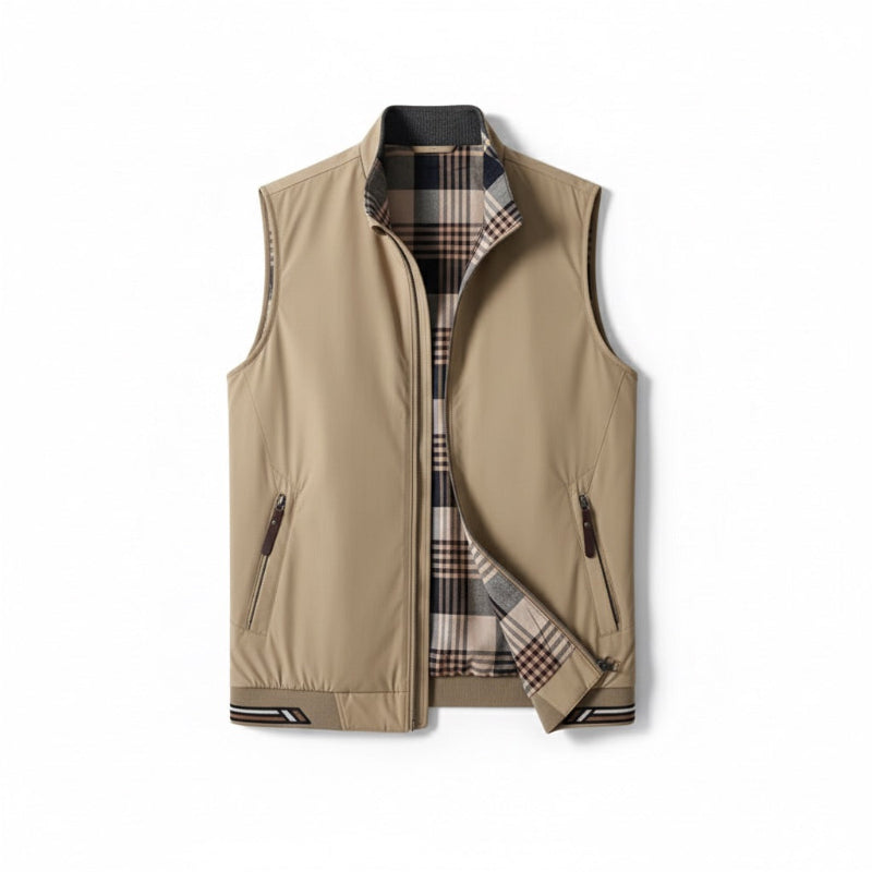 Unisex checked plaid sleeveless vest