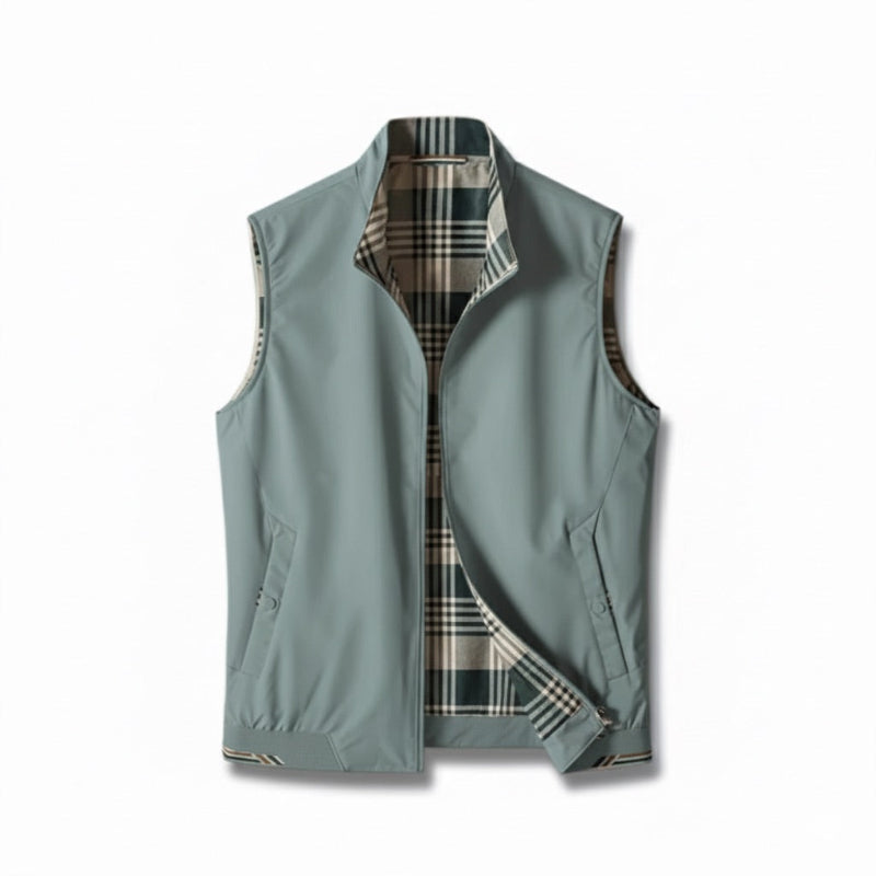 Unisex checked plaid sleeveless vest