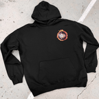Black hooded hoodie with colourful NBA JAM graphic print and long sleeves