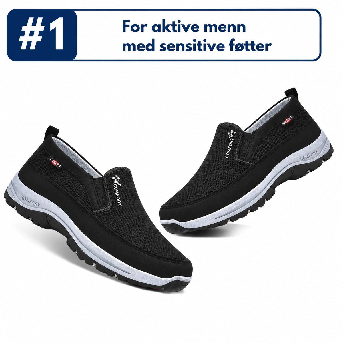 Men's slip-on athletic shoes with round toes, pull tabs and contrasting soles