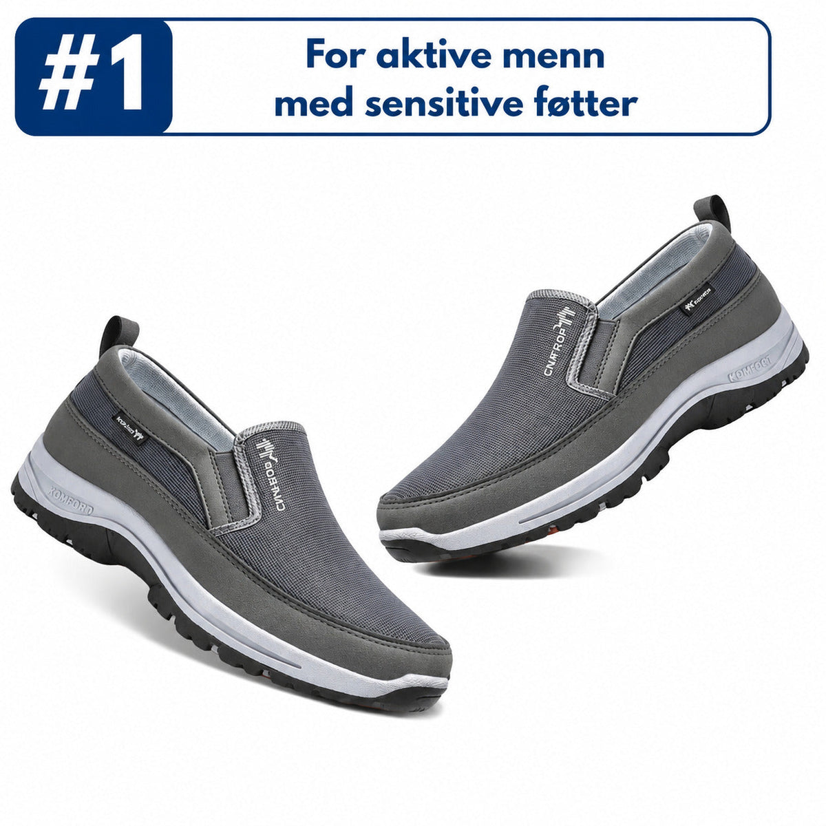 Men's slip-on athletic shoes with round toes, pull tabs and contrasting soles