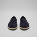 Men's plain espadrille loafers with round toes and braided sole trim