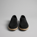 Men's plain espadrille loafers with round toes and braided sole trim