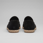Men's plain espadrille loafers with round toes and braided sole trim