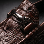 Men's croc-embossed loafers with horsebit detail and rounded toes