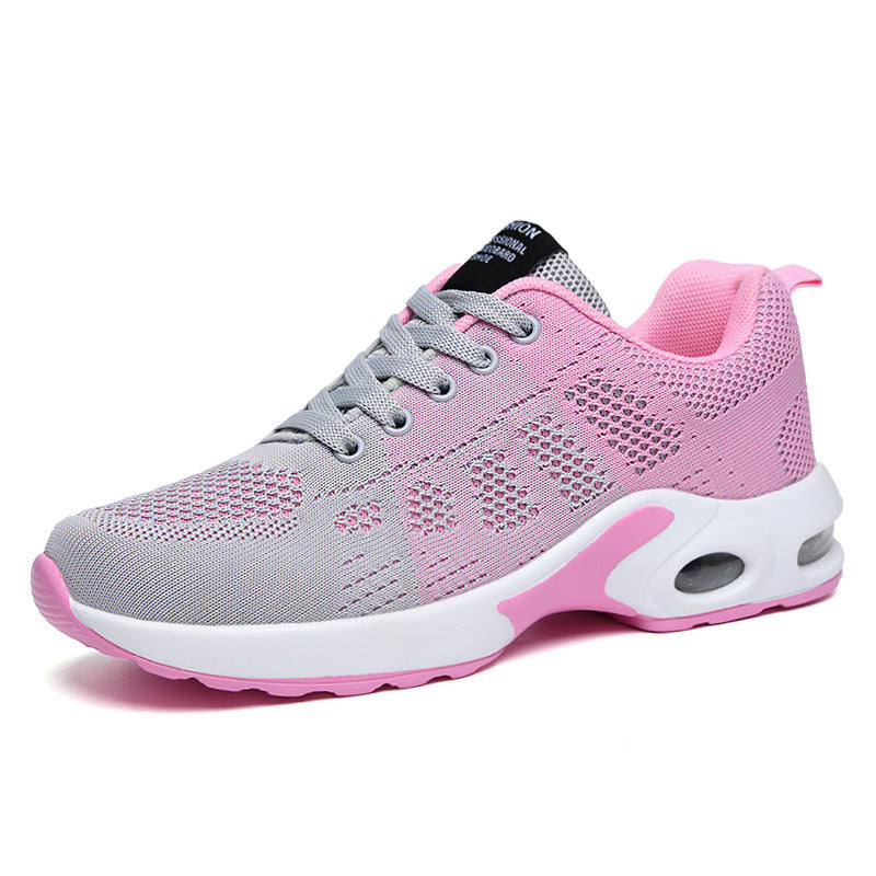 Women's lace-up trainers with textured upper, rounded toe and layered platform sole