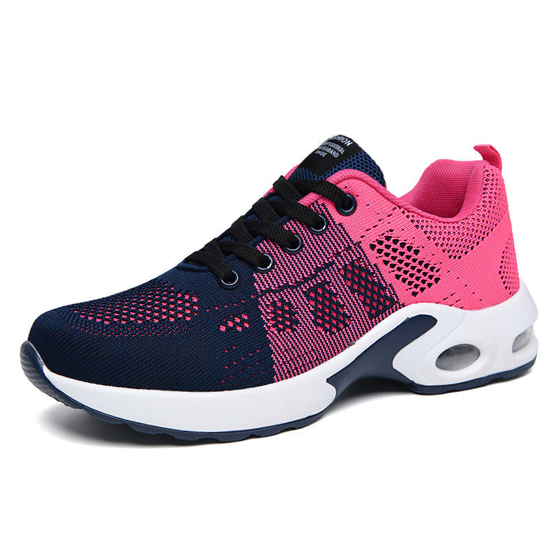 Women's lace-up trainers with textured upper, rounded toe and layered platform sole