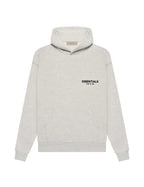 Women's oversized pullover hoodie with hood, long sleeves, ribbed trims and bold text graphic