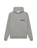 Women's oversized pullover hoodie with hood, long sleeves, ribbed trims and bold text graphic