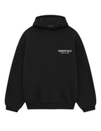 Women's oversized pullover hoodie with hood, long sleeves, ribbed trims and bold text graphic